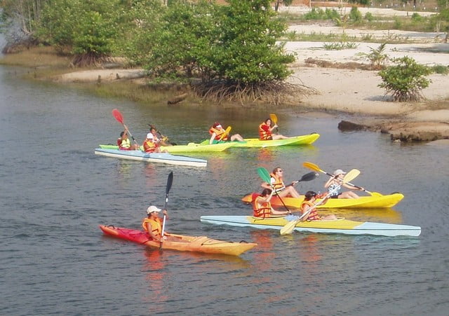 Kayaking on Otres river